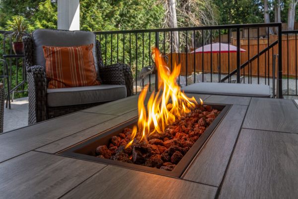 Gas Fire Pit Installation in Traverse City